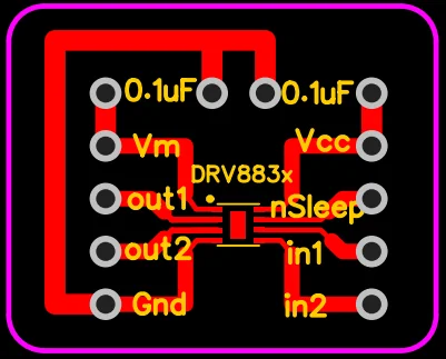 DRV8838 custom PCB layout